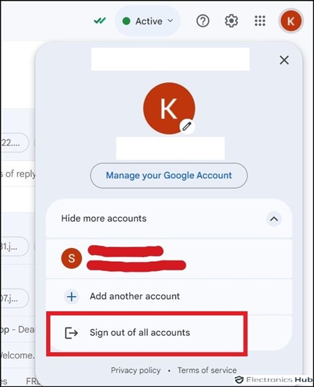 how to sign out of Gmail