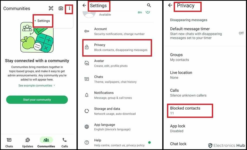 Go to Setting Android-How to block WhatsApp contact