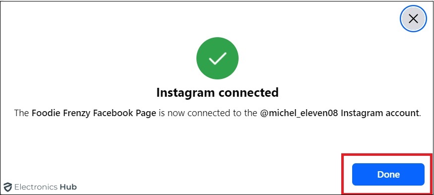 Instagram connected-how to connect fb page with instagram account