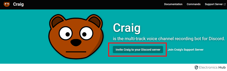Invite Craig to your Discord server - Desktop