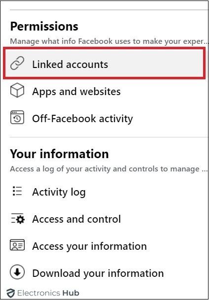 Linked Accounts-connecting facebook with instagram