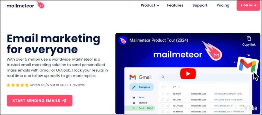 Mailmeteor-10000 Emails In Gmail at Once