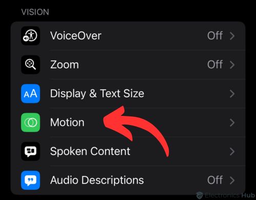 Motion - accessibility iOS 18