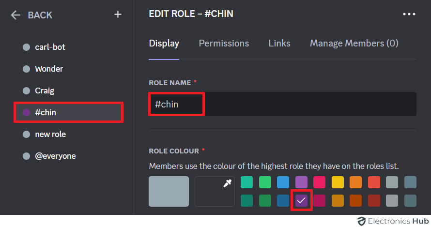 Name the role - add Discord tag