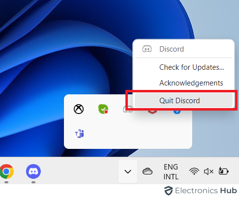 Quit Discord - restart Discord on Windows