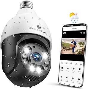 SYMYNELEC Light Bulb Security Camera WiFi Outdoor
