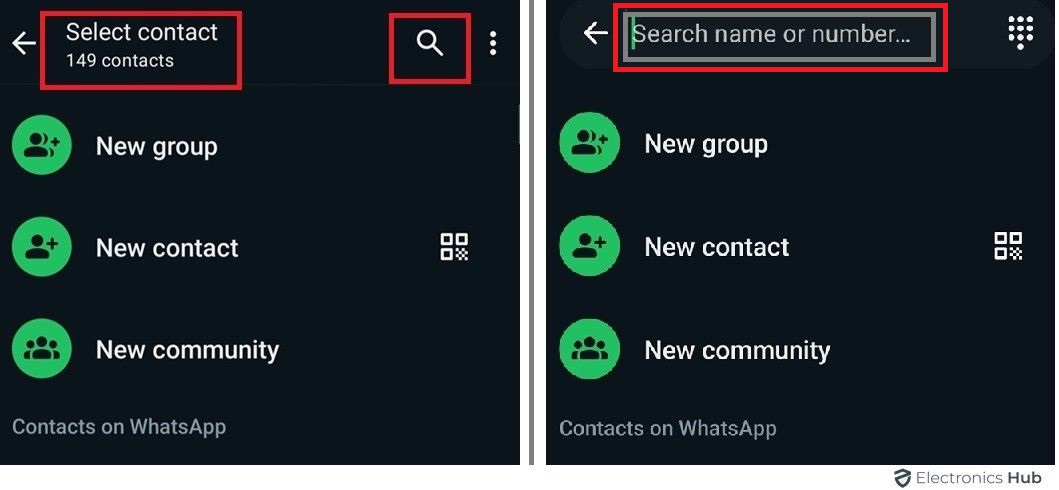 Search For theNew Contact-how do you find people on whatsapp