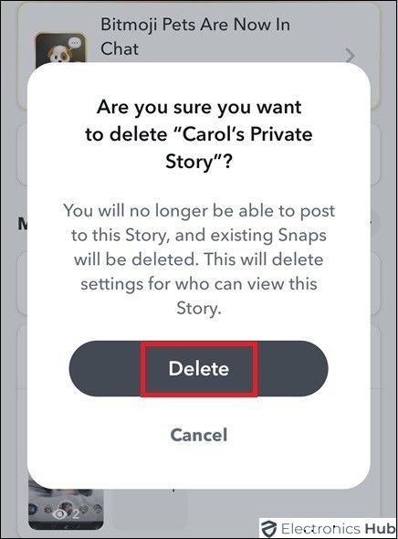 Select Delete To Remove Story-How to remove stories from Snapchat