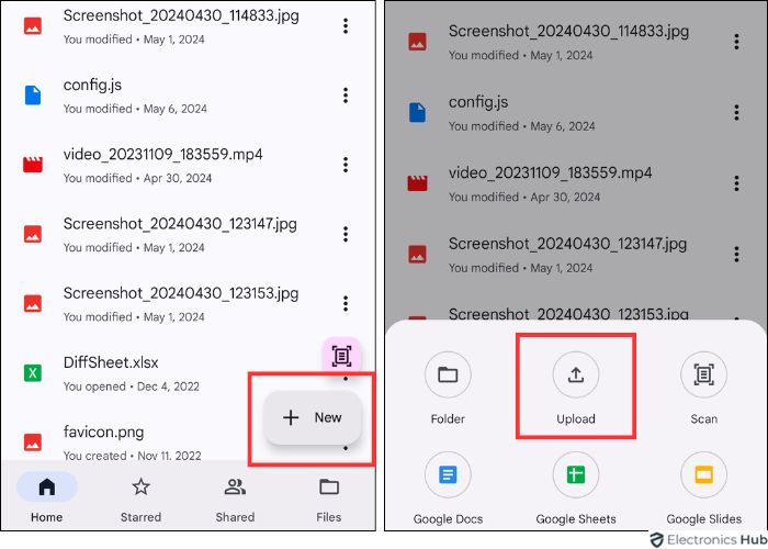 Select Video from android - upload videos to google drive