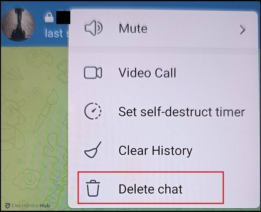 Select Delete Chat-telegram secret messages