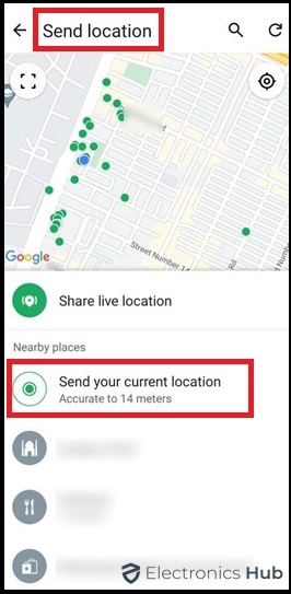 Send your current Location-How to share location on Whatsapp