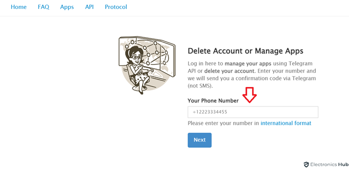 Sign In - telegram web delete the account