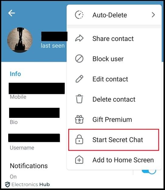 Start Secret Chat-telegram group secret chats