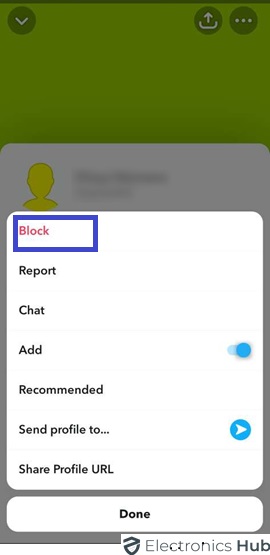 Tap Block to block friend