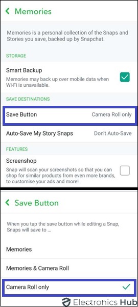Tap On Camera Roll-How to save snapchat videos on iPhone
