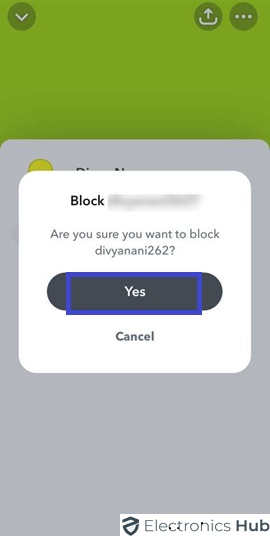 Tap Yes to Block the Friend