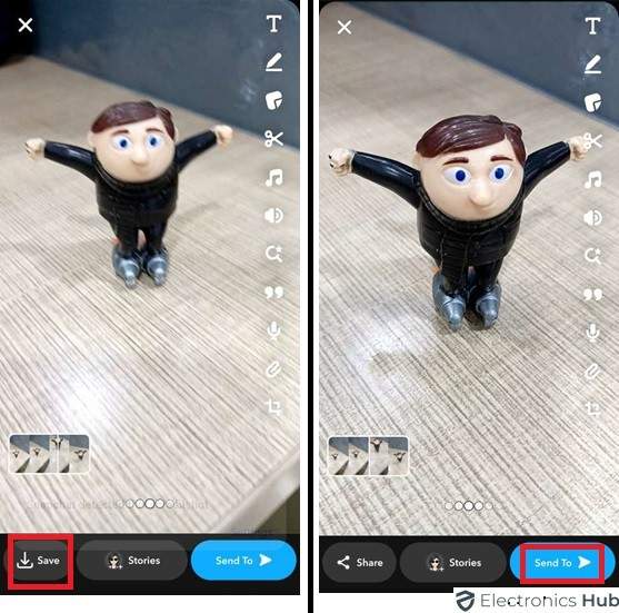 Tap Save Option-How to save snapchat videos
