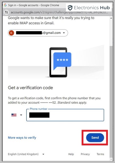 Verification tab-gmail imap setting