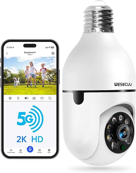 WESECUU T-CP8040LF-W3M Light Bulb Security Camera