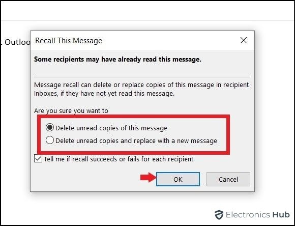 actions tab-recall email from outlook
