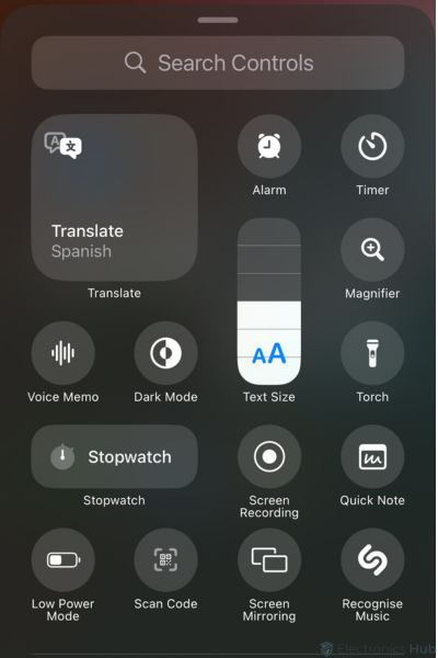 additional control icons - iOS 18