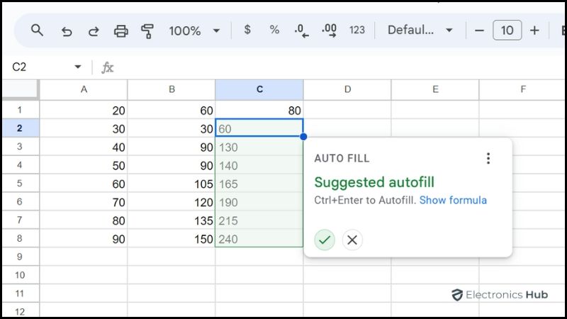 autofill - google sheets fill series