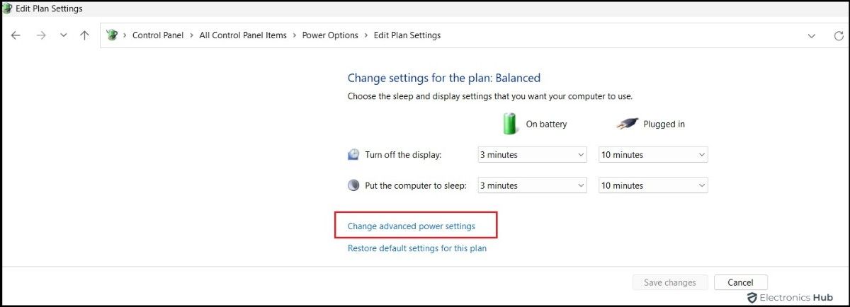 changes advanced plan settings-control fan speed