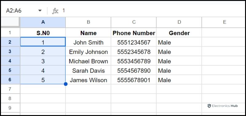 dragging further - flash fill in google sheets