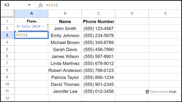 enter next date - google sheets autofill date