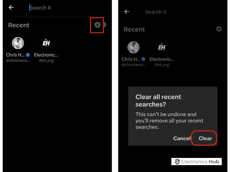 tap Clear - remove twitter search history